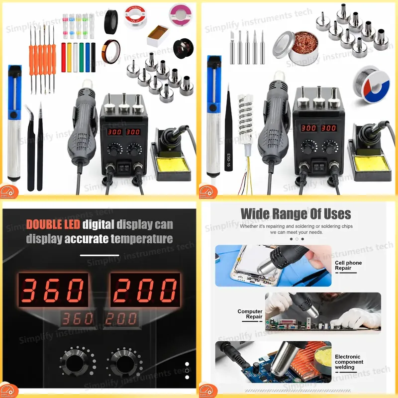8586D Soldering Station 2 in 1 - 2 In 1 Soldering Rework Station 750W ulasan dan harga