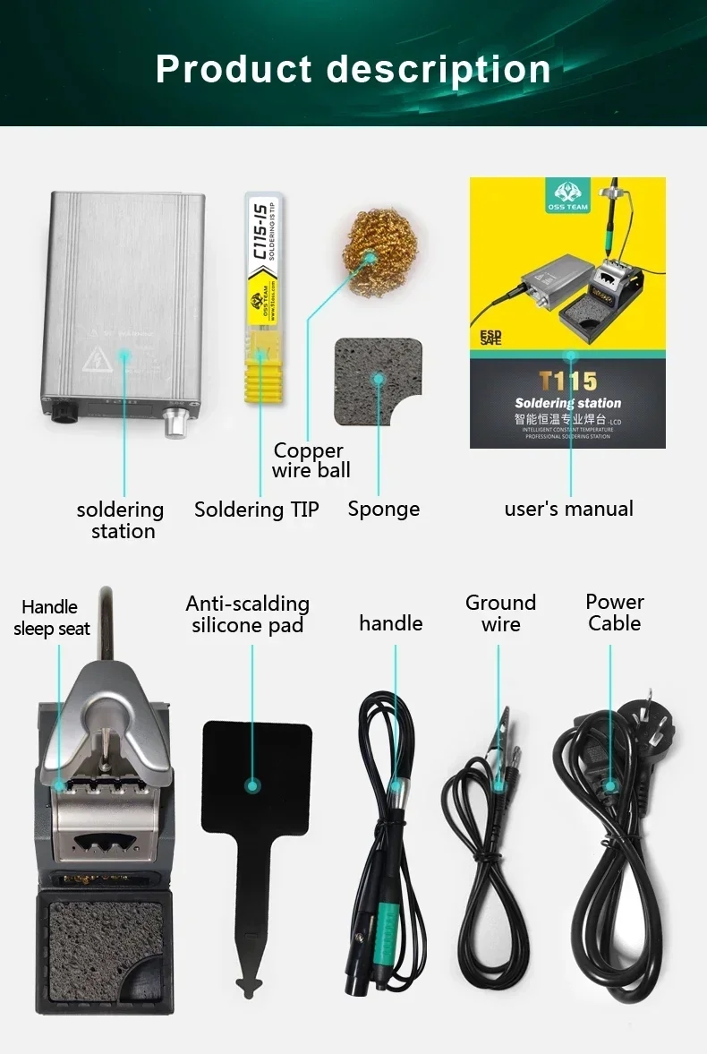 OSS T115 Micro Nano Electric S - C115 Nano Soldering Iron Station ulasan dan harga