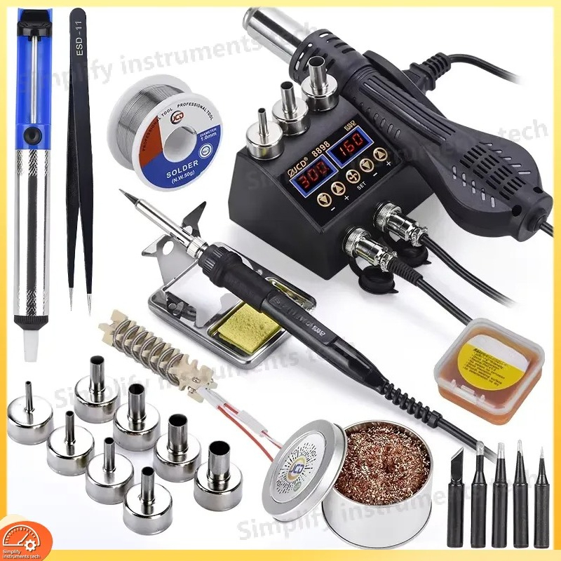 8898 Soldering Station 750W 2  - 2 In 1 Soldering Rework Station 750W ulasan dan harga