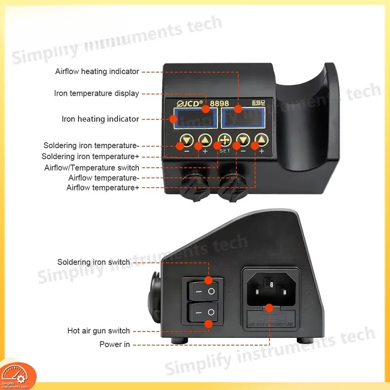 8898 Soldering Station 750W 2  - 2 In 1 Soldering Rework Station 750W ulasan dan harga